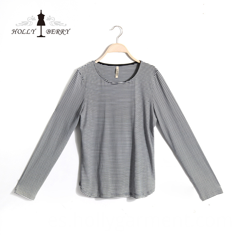 Blusa con cuello redondo Crew Neck Blouse